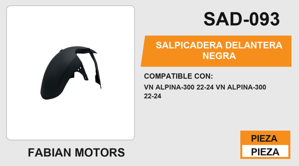 SALPICADERA DEANTERA NEGRA
