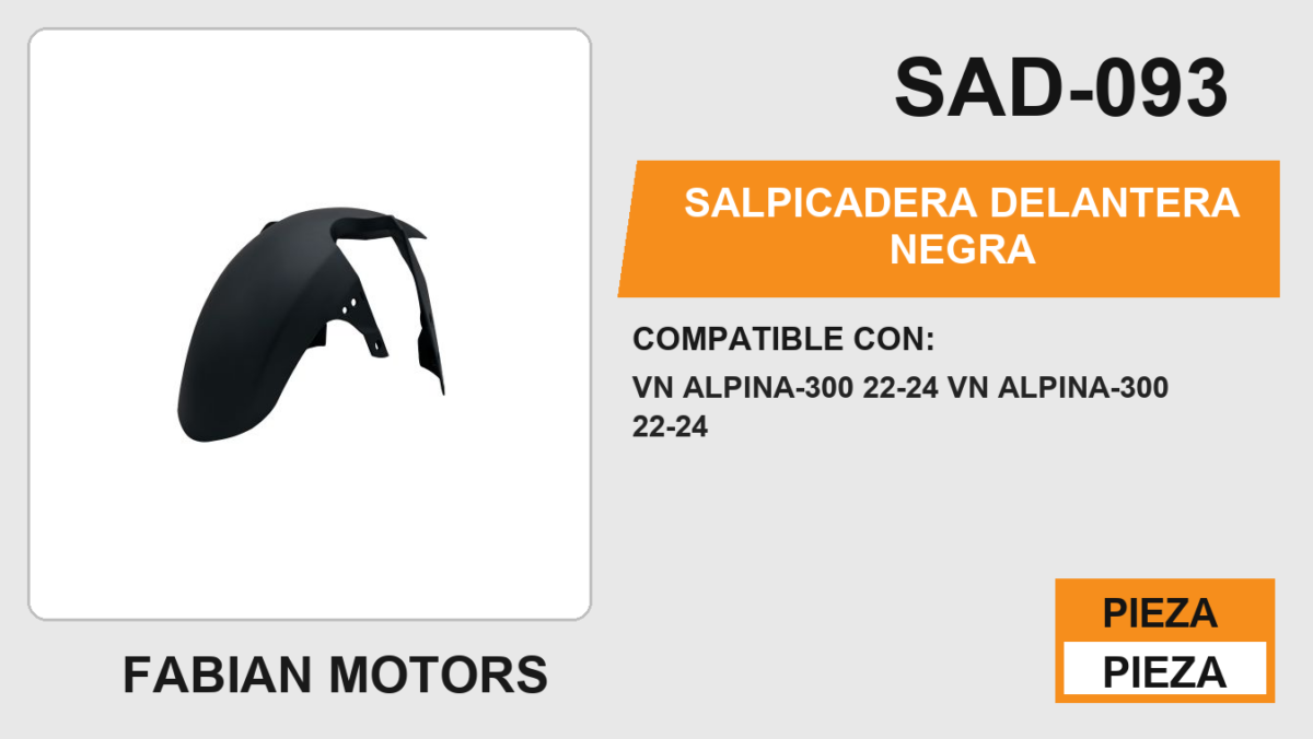 SALPICADERA DEANTERA NEGRA
