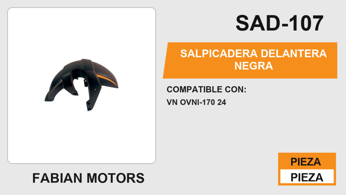 SALPICADERA DELANTERA NEGRA