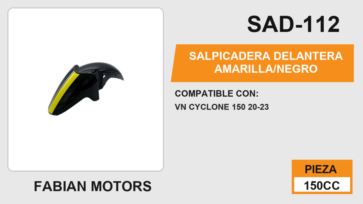 SALPICADERA DELANTERA AMARILLA/NEGRO