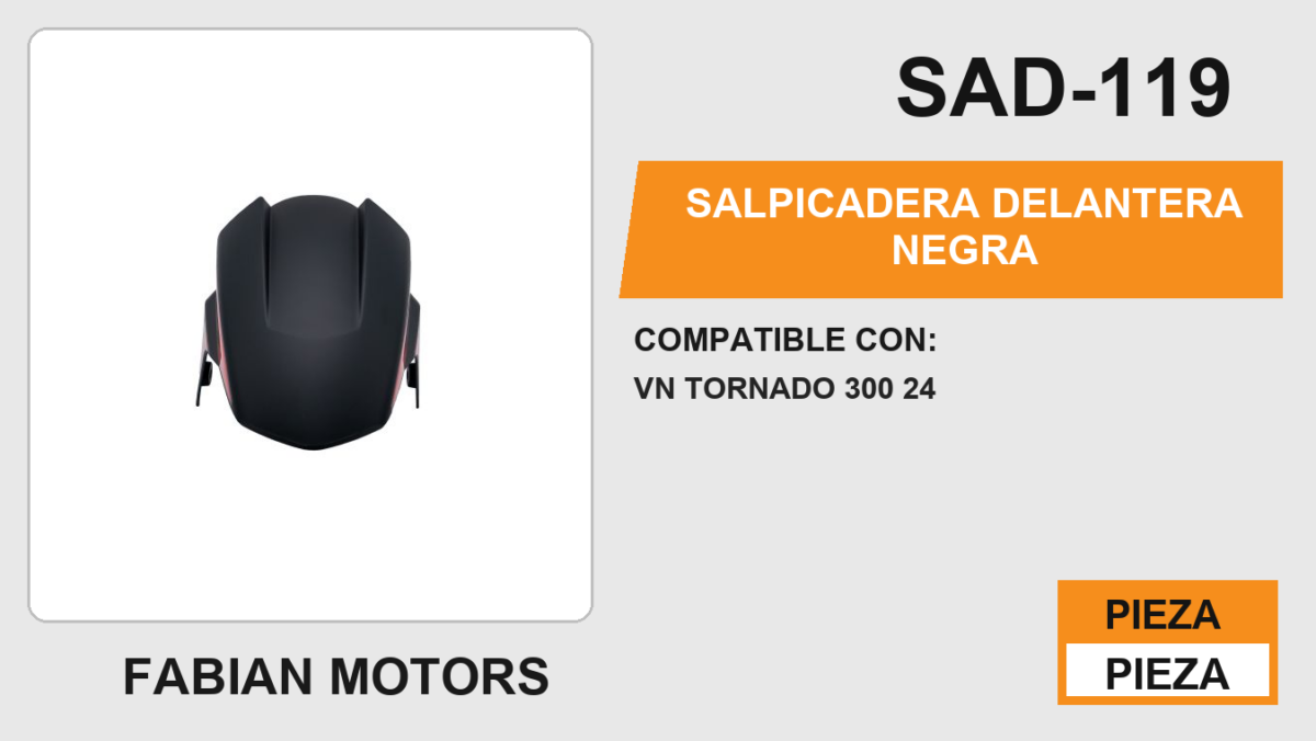 SALPICADERA DELANTERA NEGRA