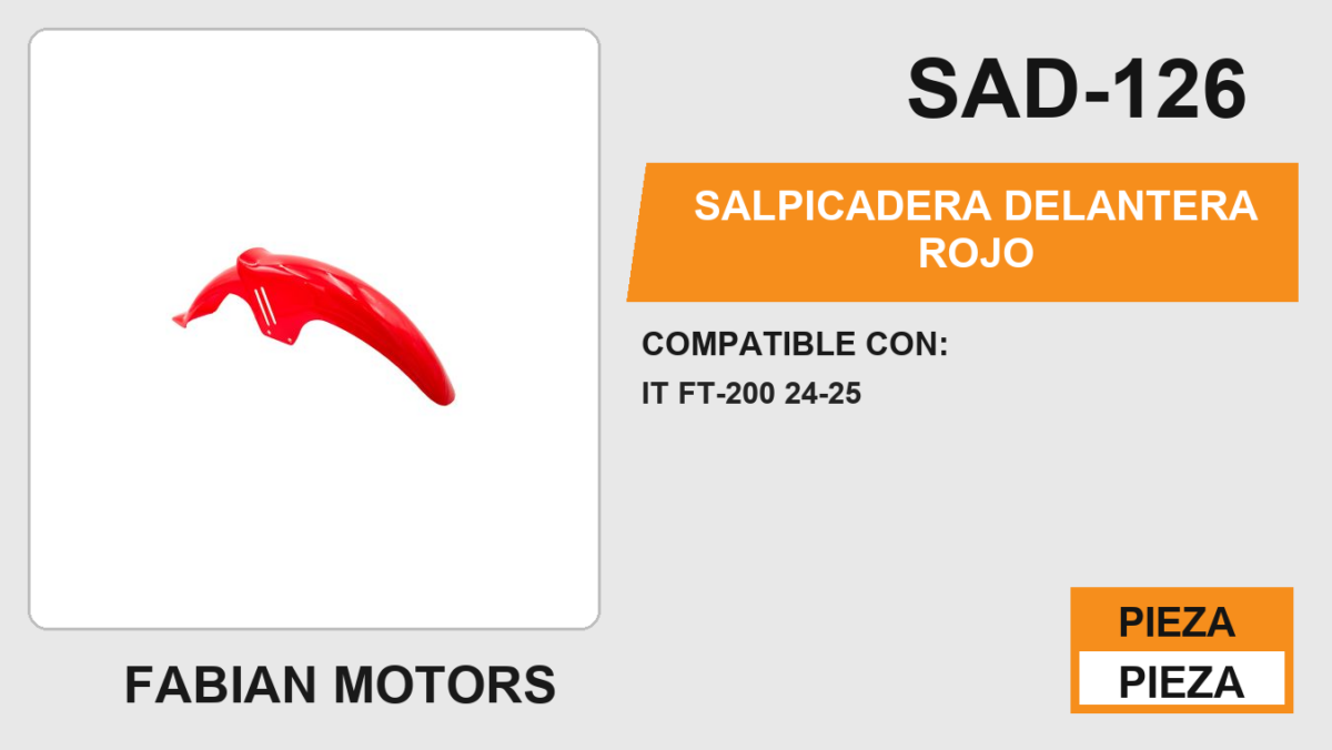 SALPICADERA DELANTERA ROJO