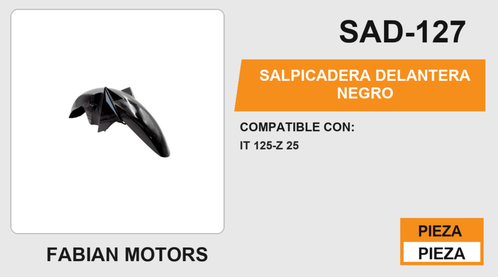 SALPICADERA DELANTERA NEGRO
