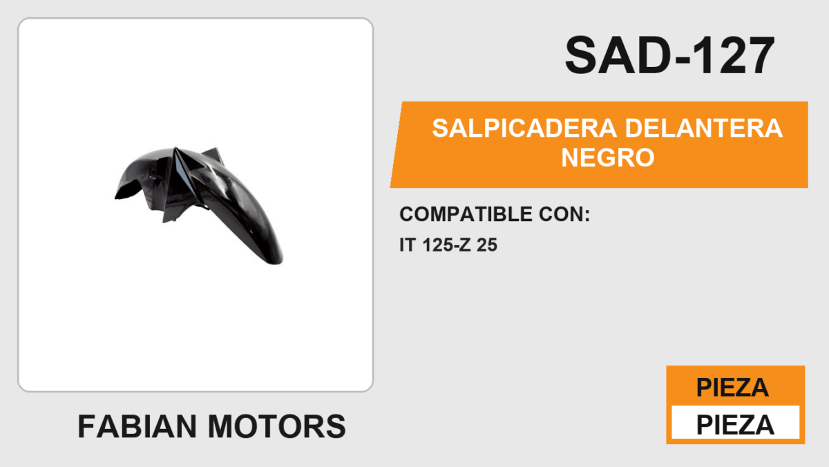 SALPICADERA DELANTERA NEGRO