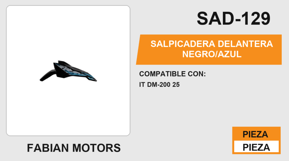 SALPICADERA DELANTERA NEGRO/AZUL