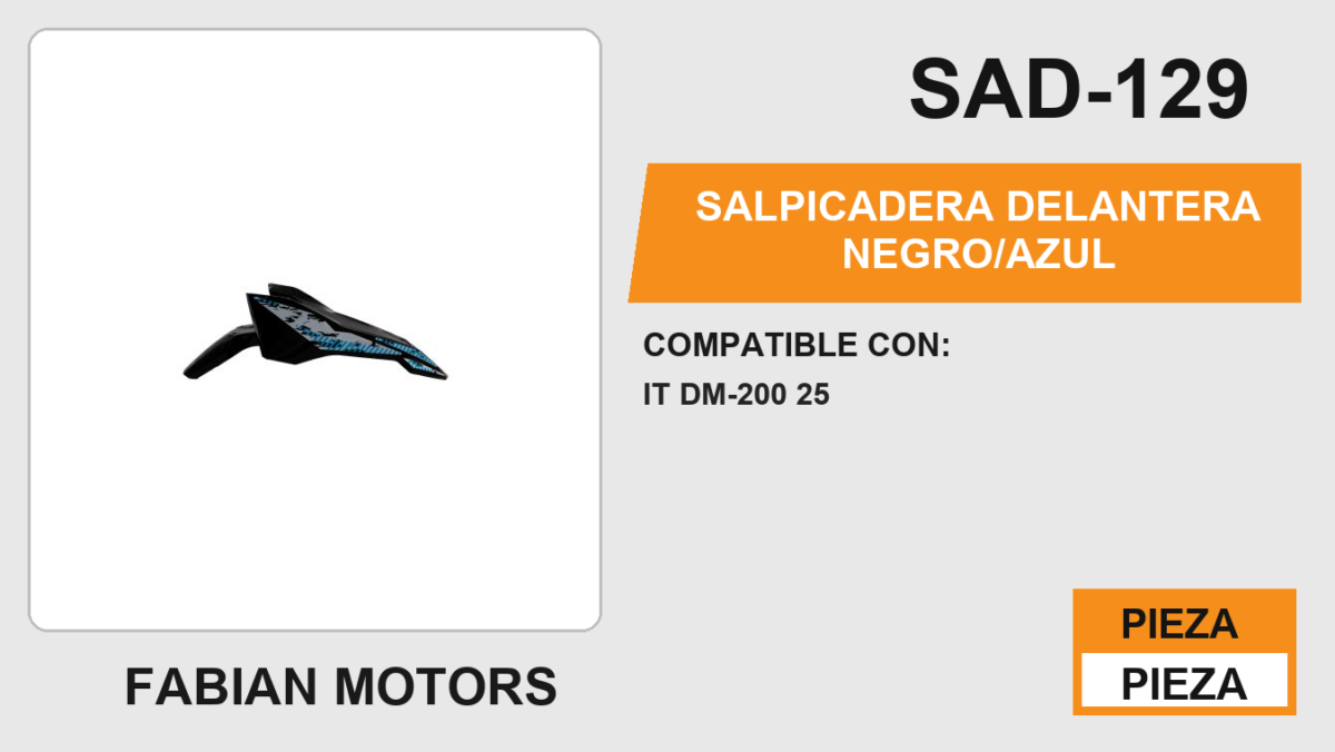 SALPICADERA DELANTERA NEGRO/AZUL