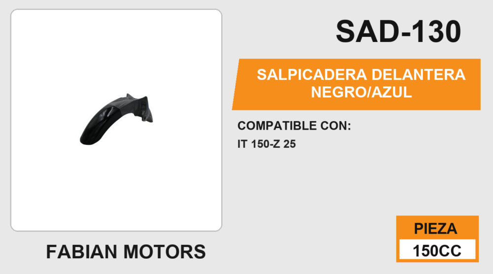 SALPICADERA DELANTERA NEGRO/AZUL