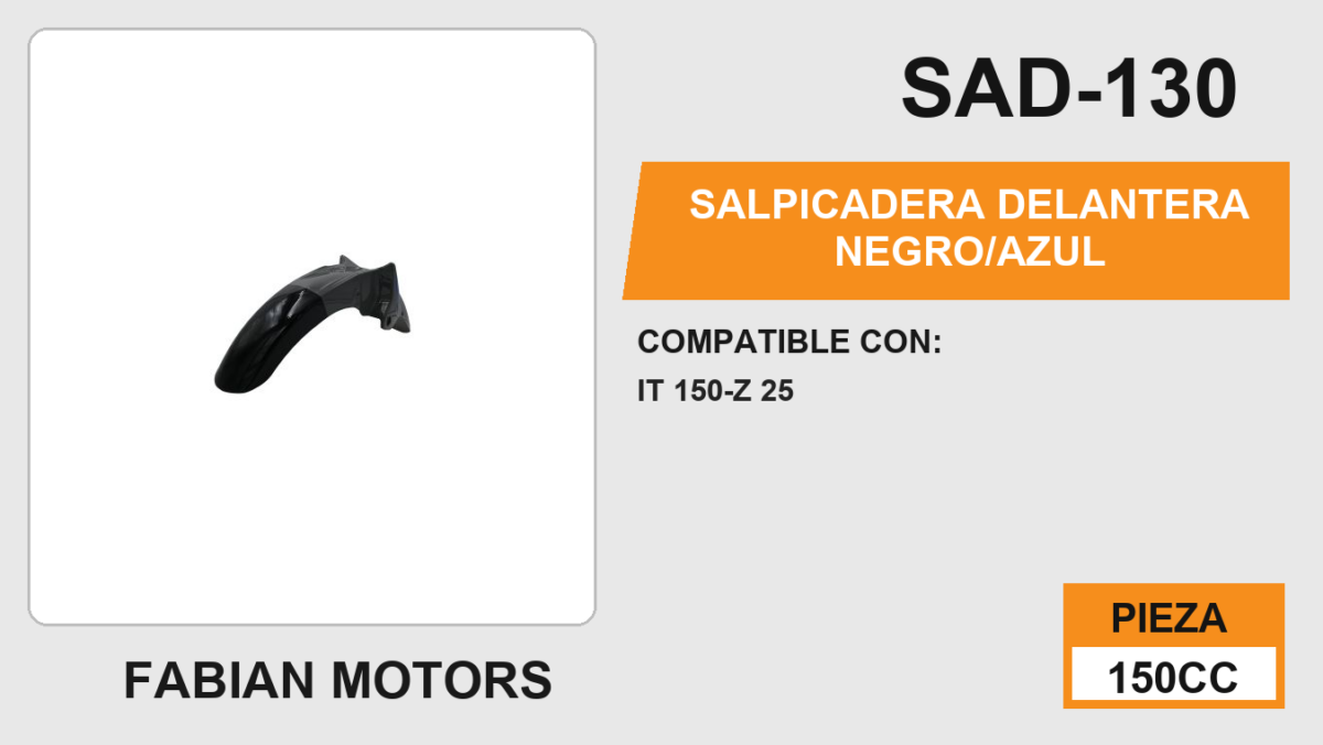 SALPICADERA DELANTERA NEGRO/AZUL