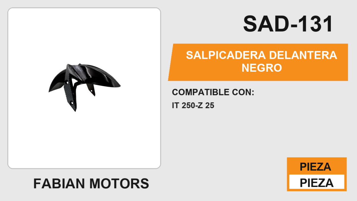 SALPICADERA DELANTERA NEGRO