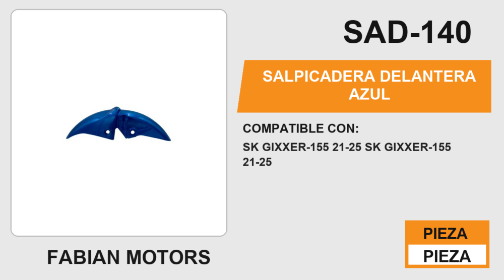 SALPICADERA DELANTERA AZUL