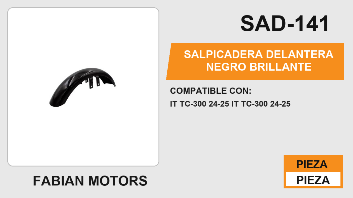 SALPICADERA DELANTERA NEGRO BRILLANTE