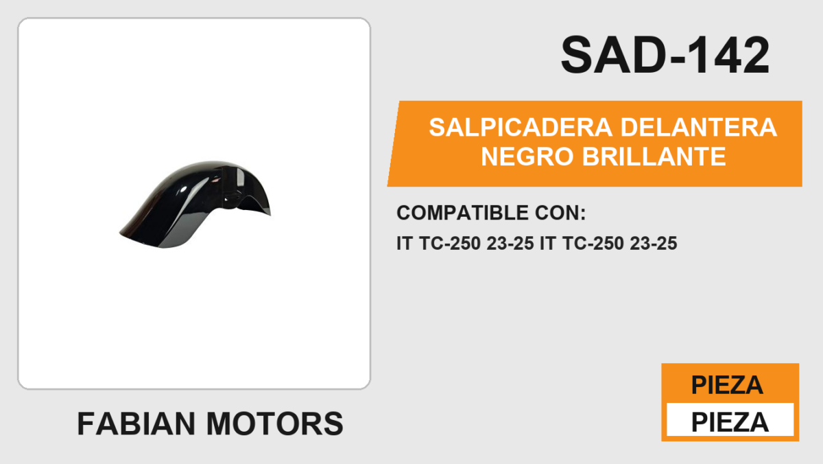 SALPICADERA DELANTERA NEGRO BRILLANTE