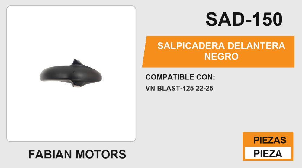 SALPICADERA DELANTERA NEGRO