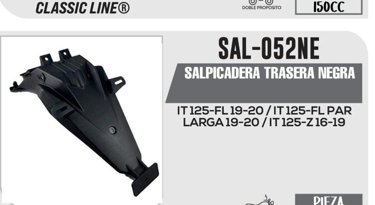 SALPICADERA TRASERA NEGRA