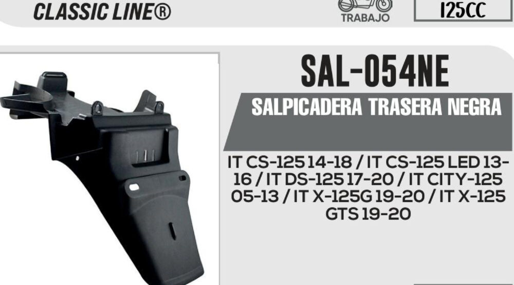 SALPICADERA TRASERA NEGRA