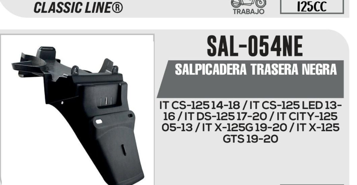 SALPICADERA TRASERA NEGRA