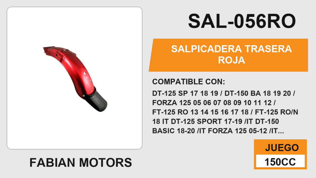 SALPICADERA TRASERA ROJA