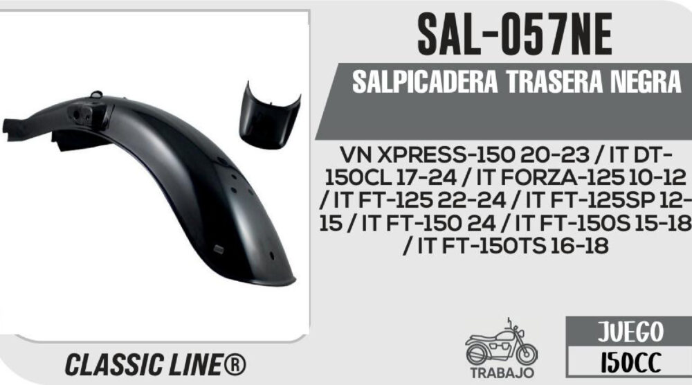 SALPICADERA TRASERA NEGRA