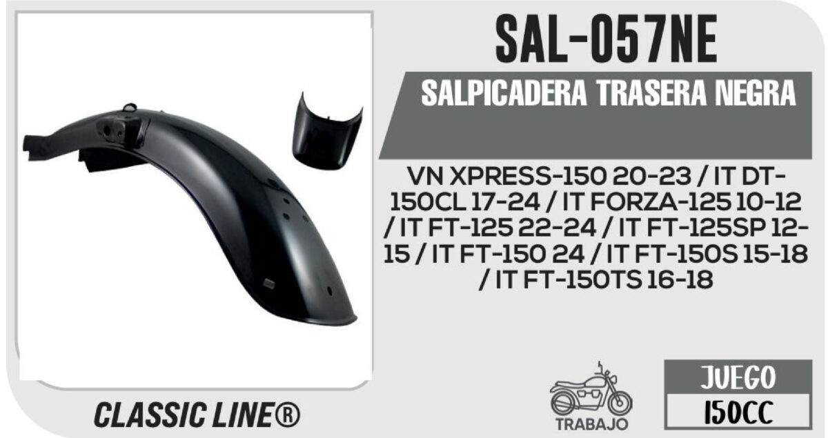 SALPICADERA TRASERA NEGRA