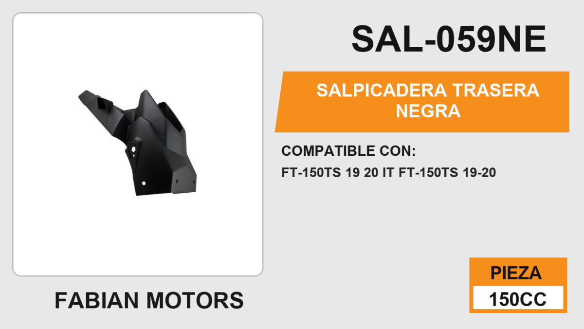 SALPICADERA TRASERA NEGRA