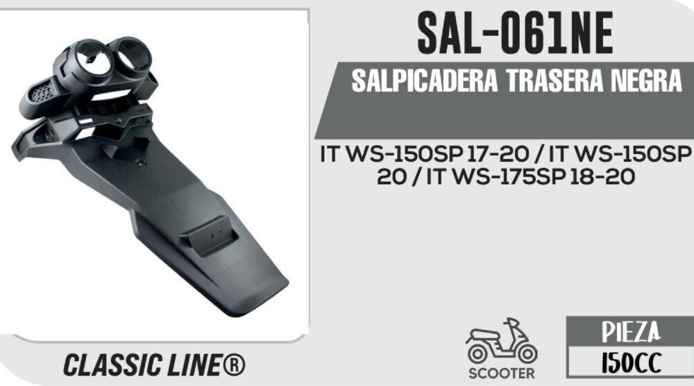 SALPICADERA TRASERA NEGRA