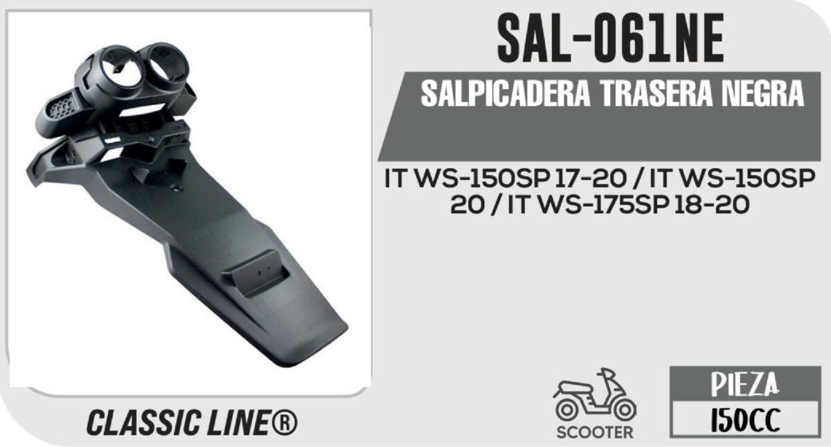 SALPICADERA TRASERA NEGRA