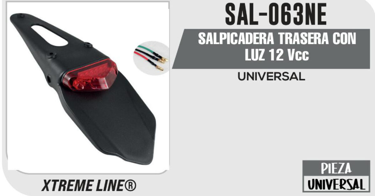 SALPICADERA TRASERA CON LUZ 12Vcc