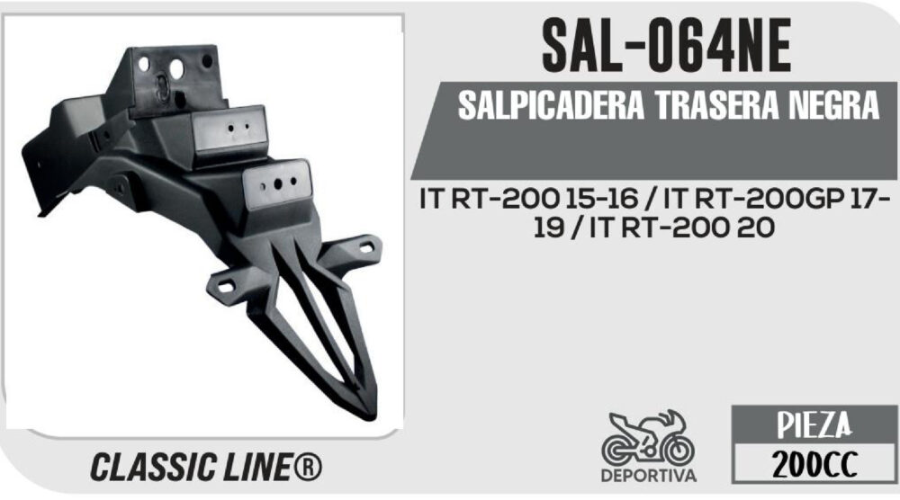 SALPICADERA TRASERA NEGRA