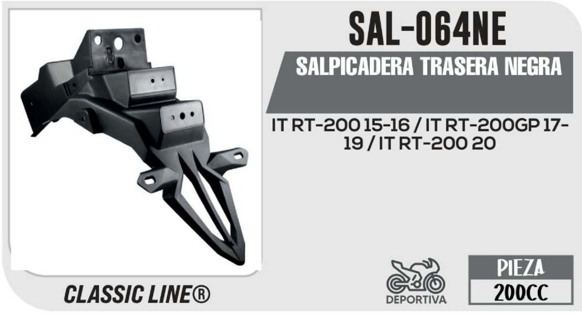 SALPICADERA TRASERA NEGRA