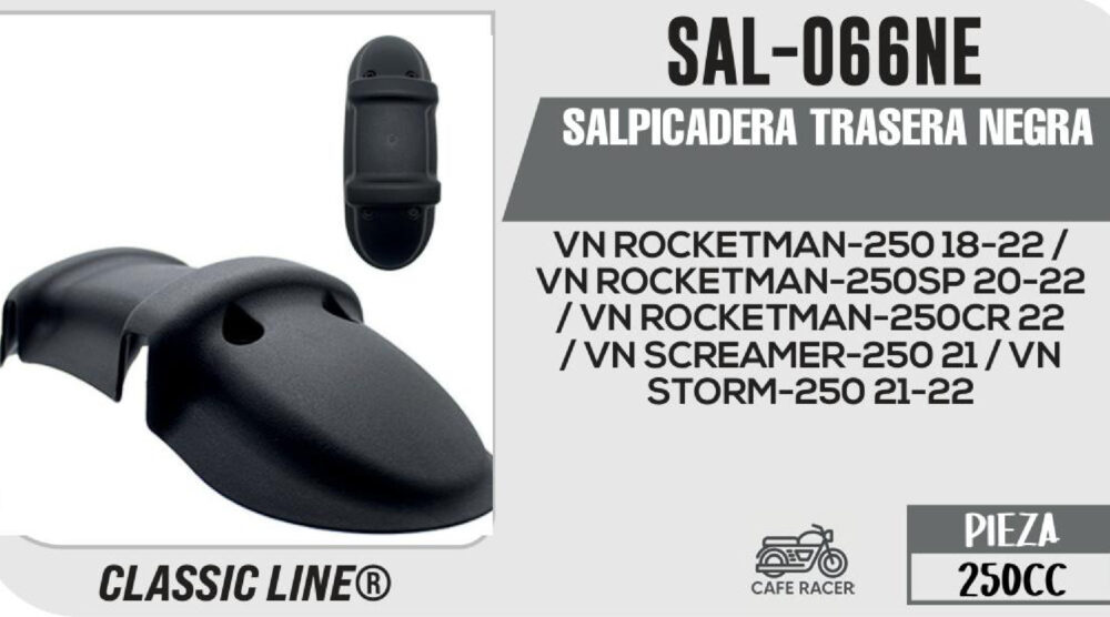 SALPICADERA TRASERA NEGRA