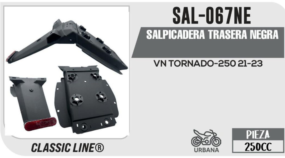 SALPICADERA TRASERA NEGRA