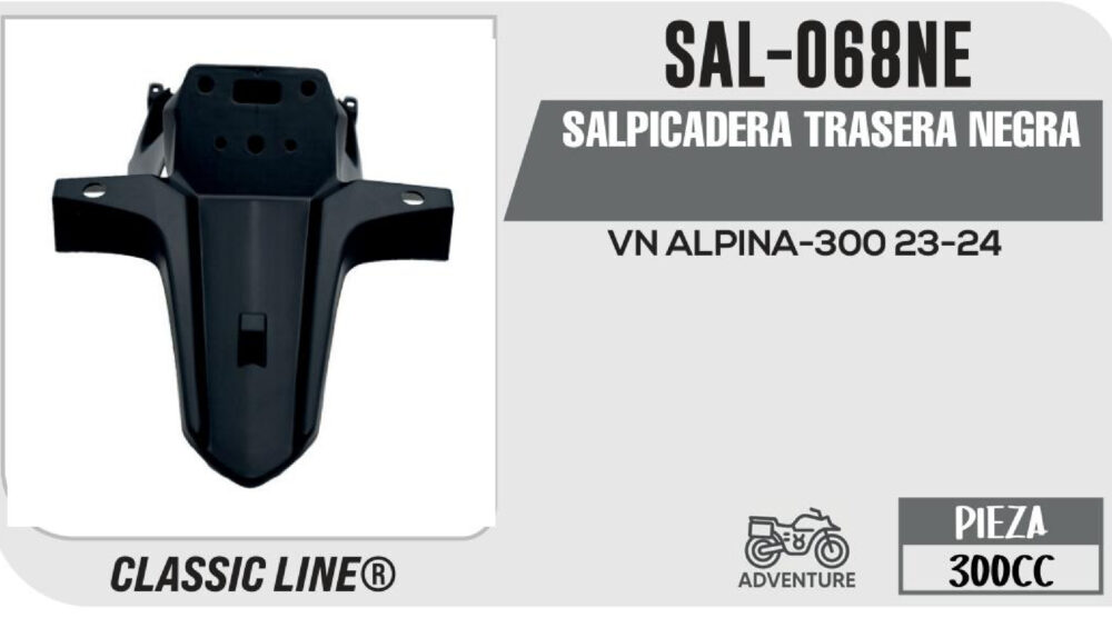 SALPICADERA TRASERA NEGRA