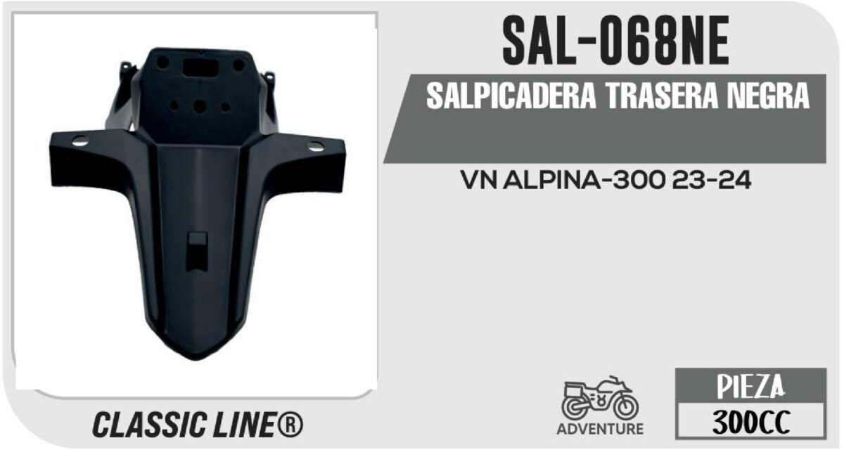 SALPICADERA TRASERA NEGRA