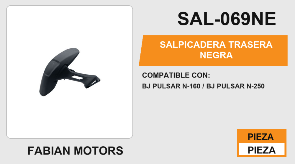 SALPICADERA TRASERA NEGRA
