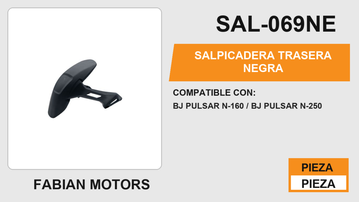 SALPICADERA TRASERA NEGRA