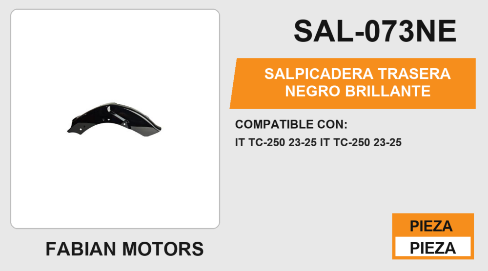 SALPICADERA TRASERA NEGRO BRILLANTE