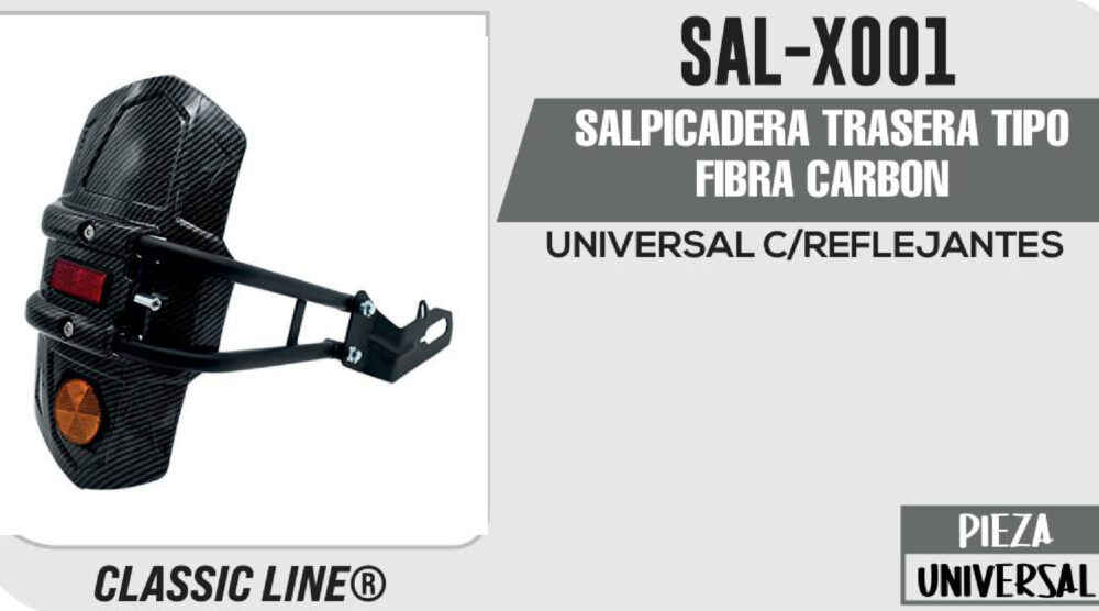 SALPICADERA TRASERA TIPO FIBRA CARBON
