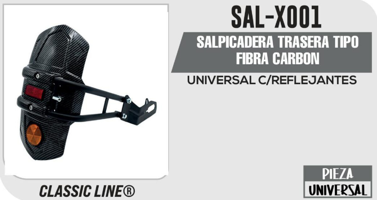 SALPICADERA TRASERA TIPO FIBRA CARBON