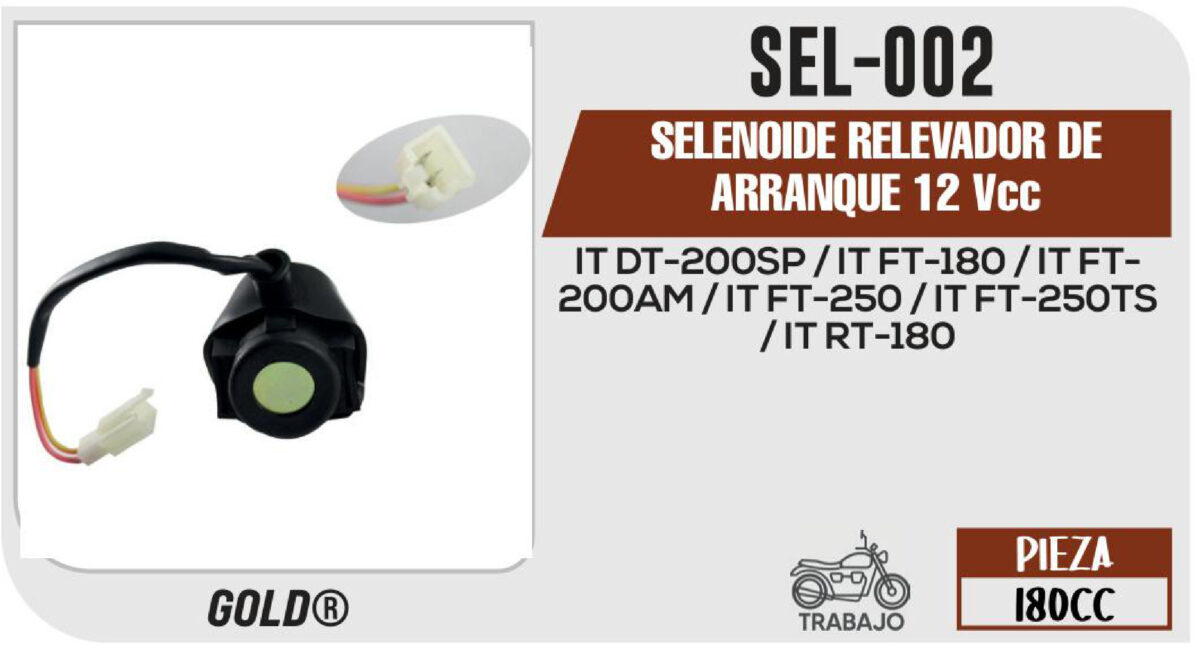SELENOIDE RELEVADOR DE ARRANQUE 12Vcc