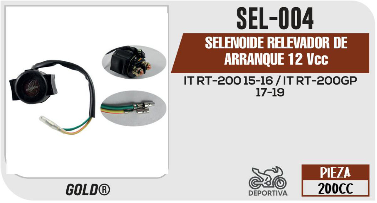 SELENOIDE RELEVADOR DE ARRANQUE 12Vcc