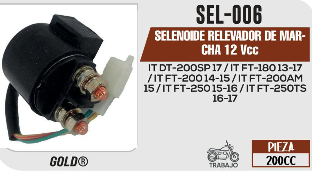 SELENOIDE RELEVADOR DE MARCHA 12Vcc