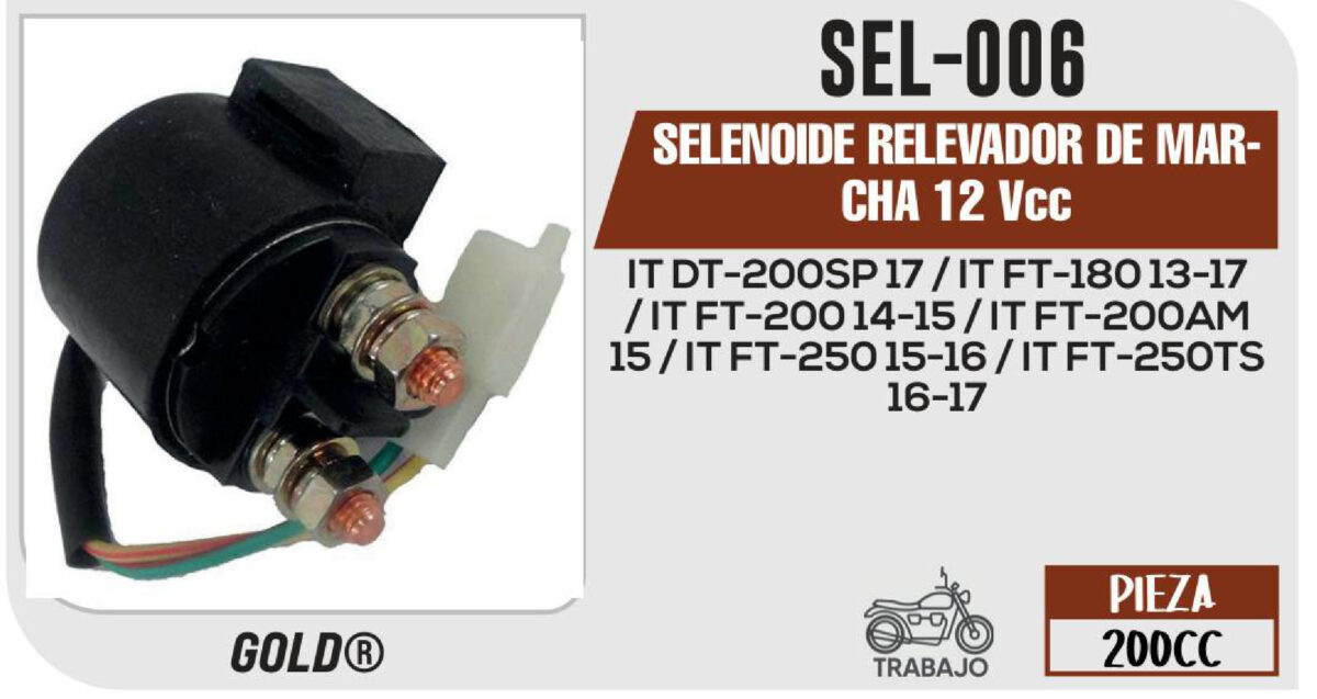 SELENOIDE RELEVADOR DE MARCHA 12Vcc