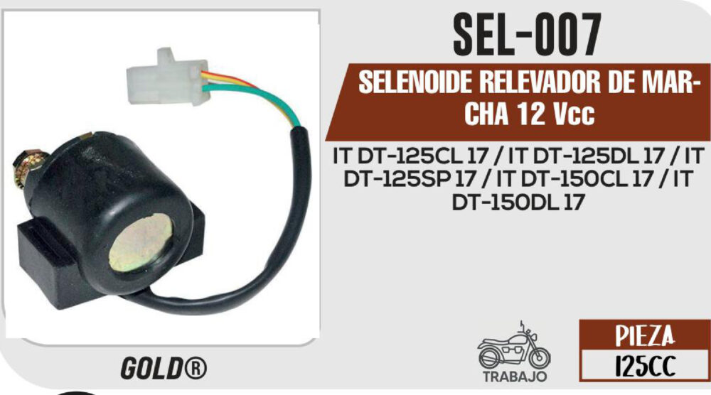 SELENOIDE RELEVADOR DE MARCHA 12Vcc