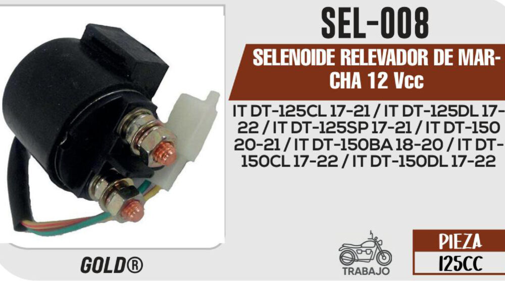 SELENOIDE RELEVADOR DE MARCHA 12Vcc
