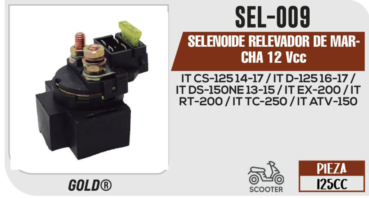 SELENOIDE RELEVADOR DE MARCHA 12Vcc