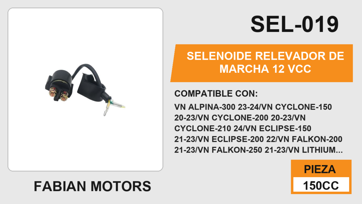SELENOIDE RELEVADOR DE MARCHA 12 Vcc