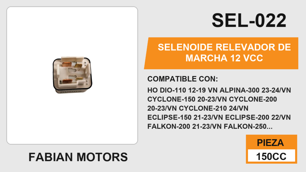 SELENOIDE RELEVADOR DE MARCHA 12 Vcc