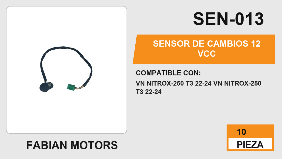 SENSOR DE CAMBIOS 12Vcc