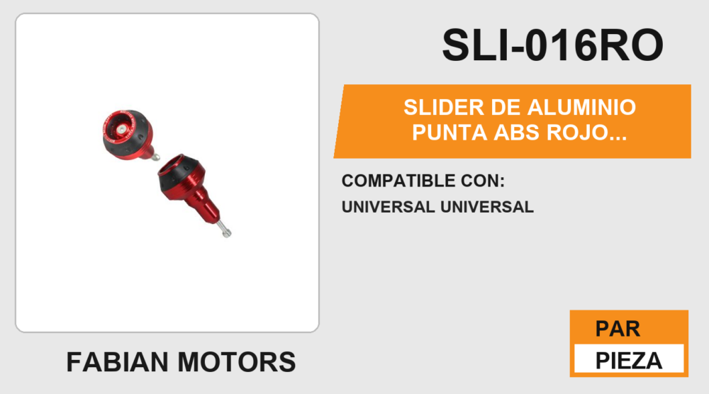SLIDER DE ALUMINIO PUNTA ABS ROJO