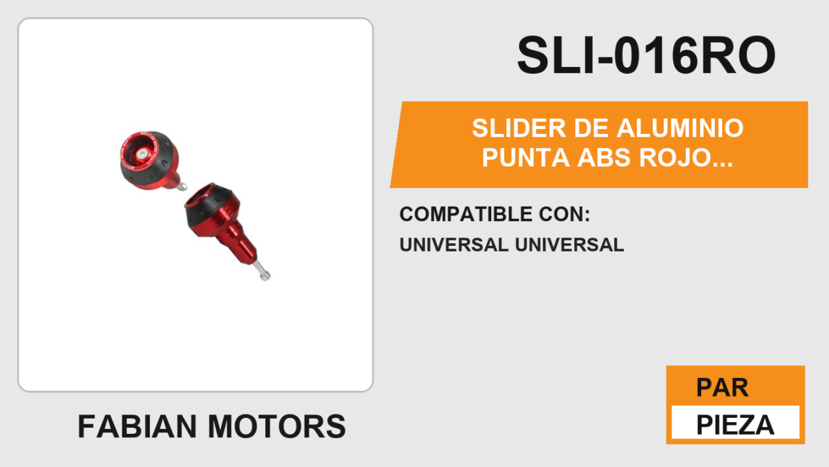 SLIDER DE ALUMINIO PUNTA ABS ROJO